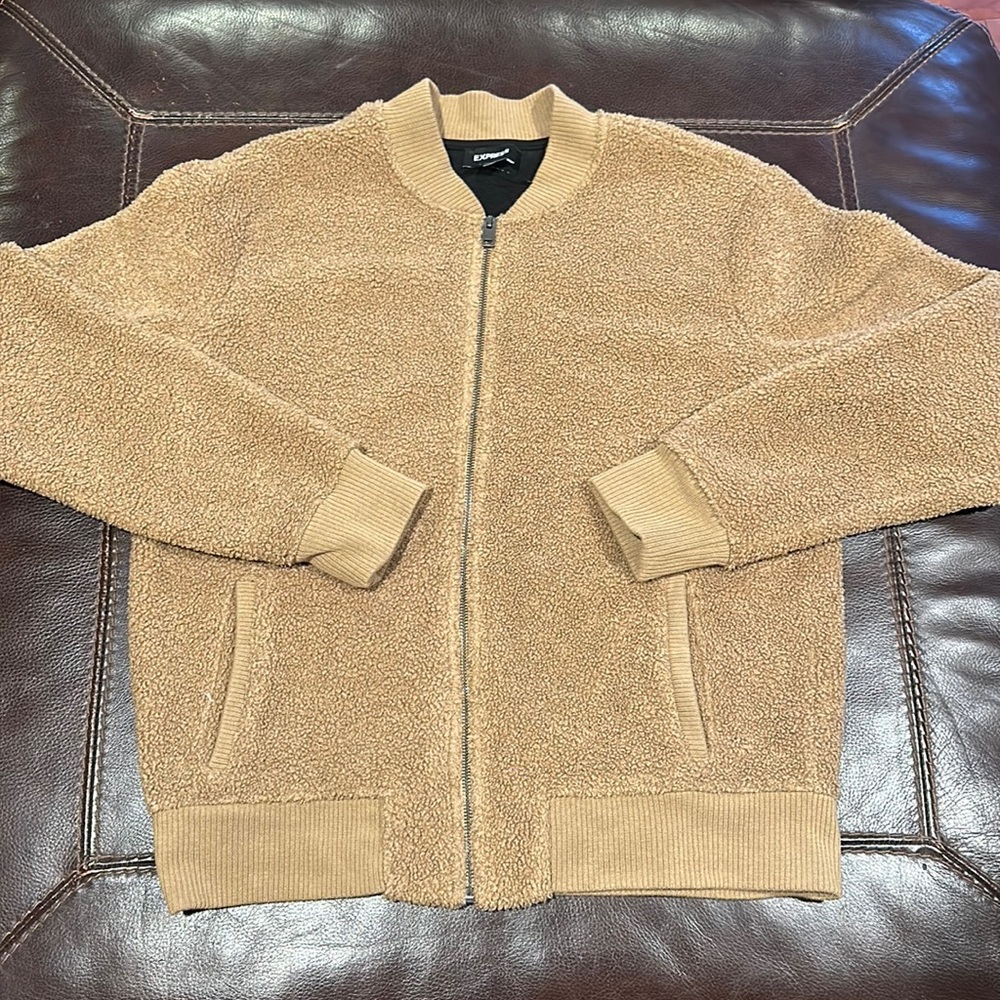 Men’s Brown Sherpa Bomber Jacket